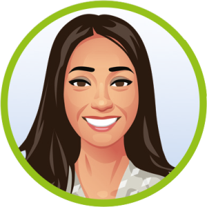 Sofia, der weibliche Voice Bot von QVmed — illustriertes Porträt